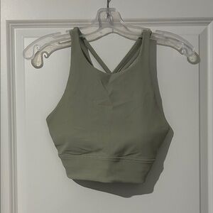 Lululemon Sage Green High-Neck Sports Bra